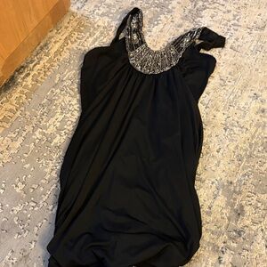 Wet Seal Elegant Black Tank with Silver Details